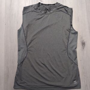 Nike Pro Combat Tank Top Mens Large Gray Dri Fit Fitted Athleisure Workout